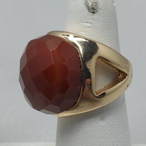 ALI KHAN red agate gold ring with gift box